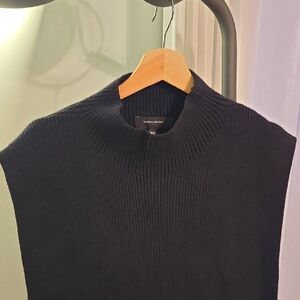Banana Republic Black Ribbed Knit Open Vest